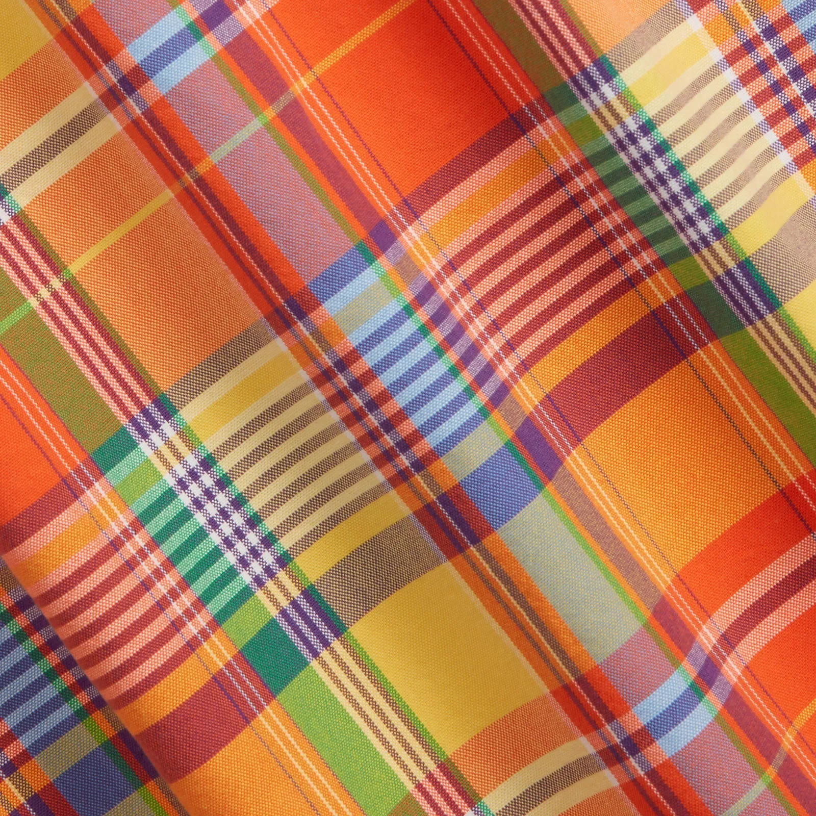 Oxford Shirt  - Orange/Yellow Multi-Coloured Check