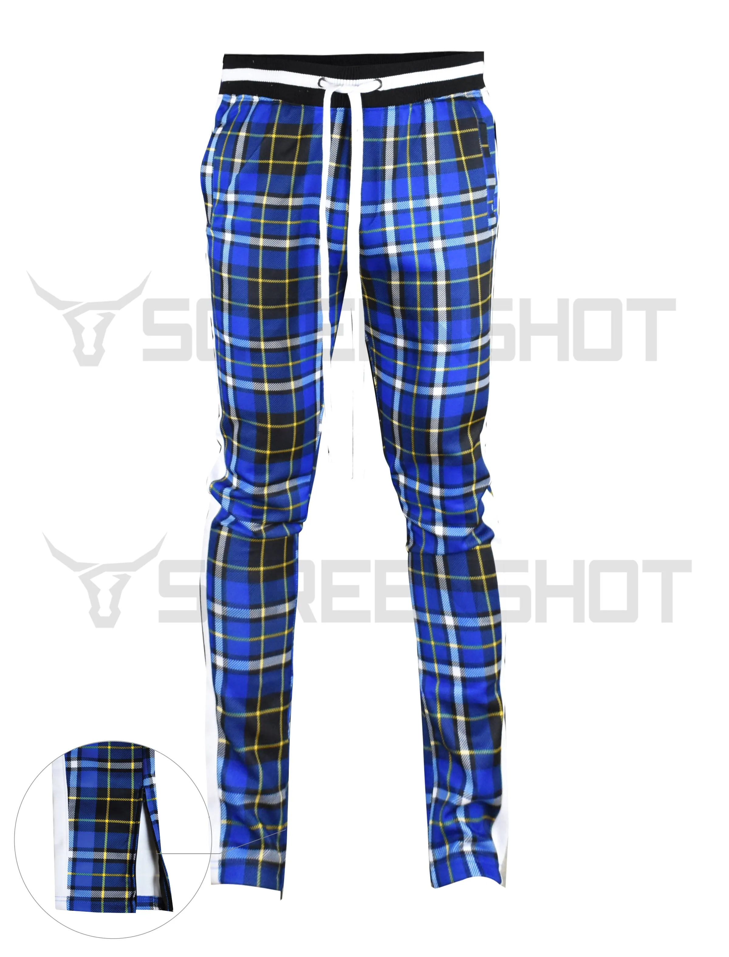 P41902-PATTERN PRINTED TRACK PANTS-ROYAL