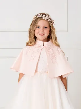 Party Girl Lace Applique Satin Cape Dress by TIPTOP KIDS - AS7912