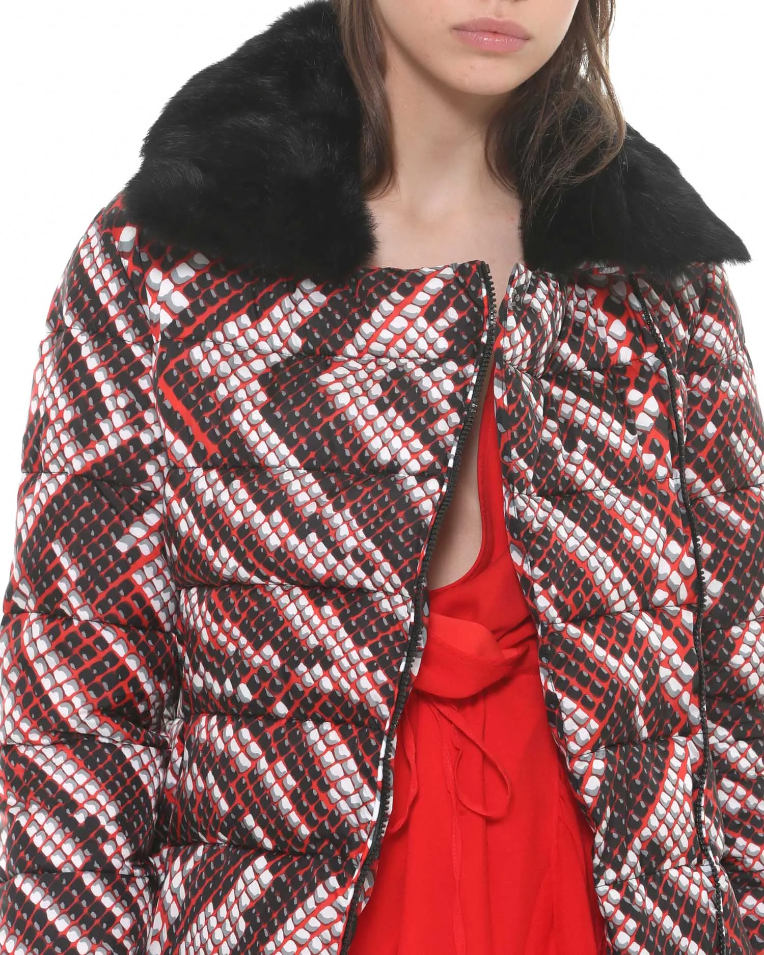 Patterned down jacket