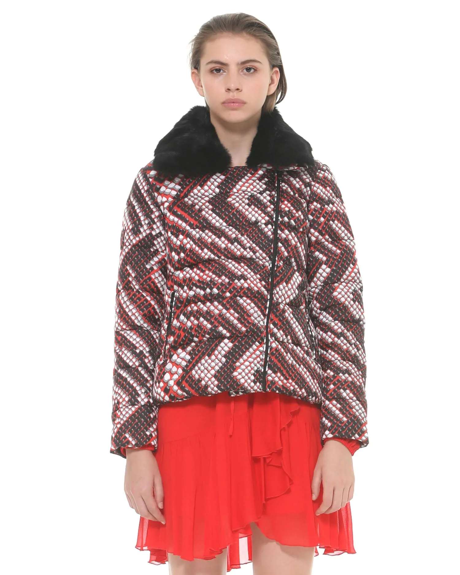 Patterned down jacket