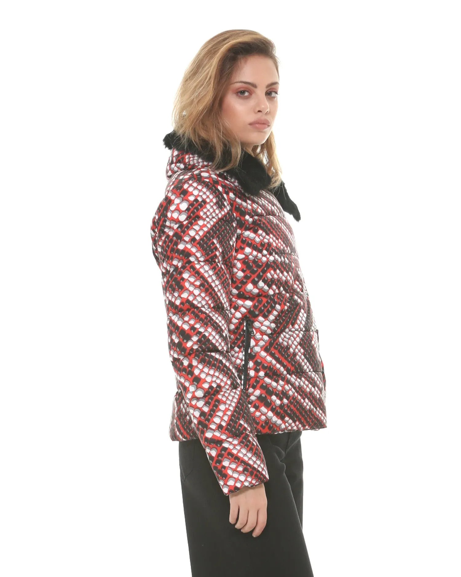 Patterned down jacket