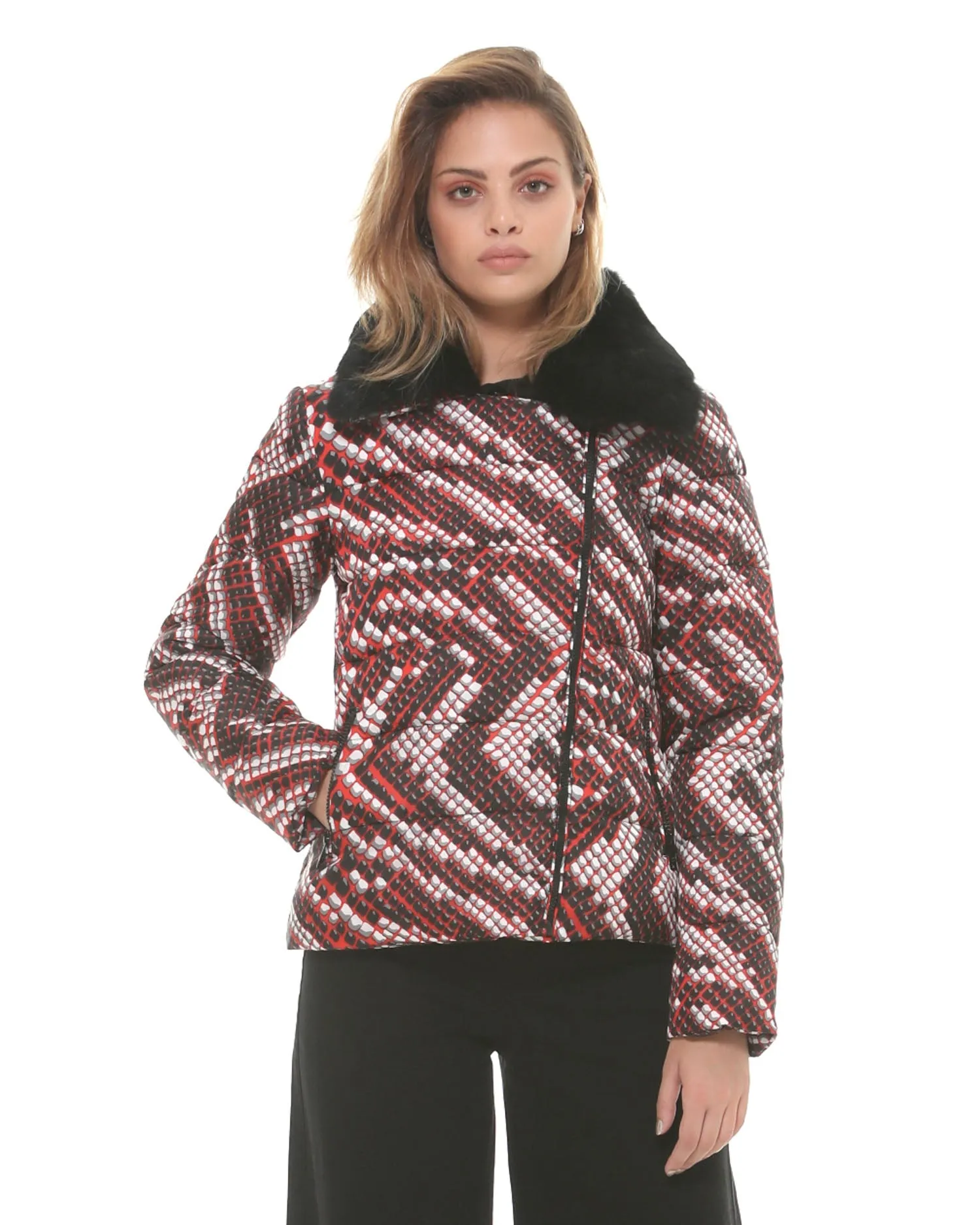 Patterned down jacket