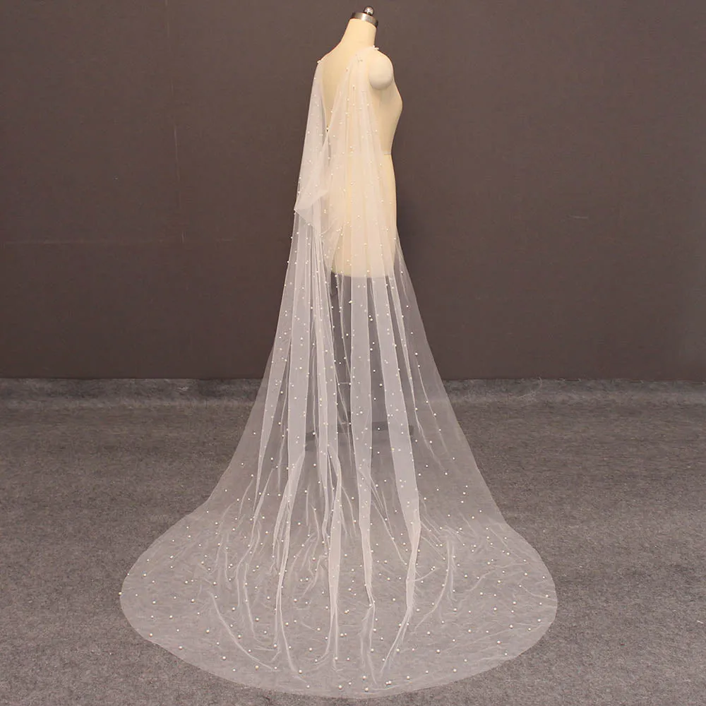 Pearl Adorned Wedding Shawl /Cape