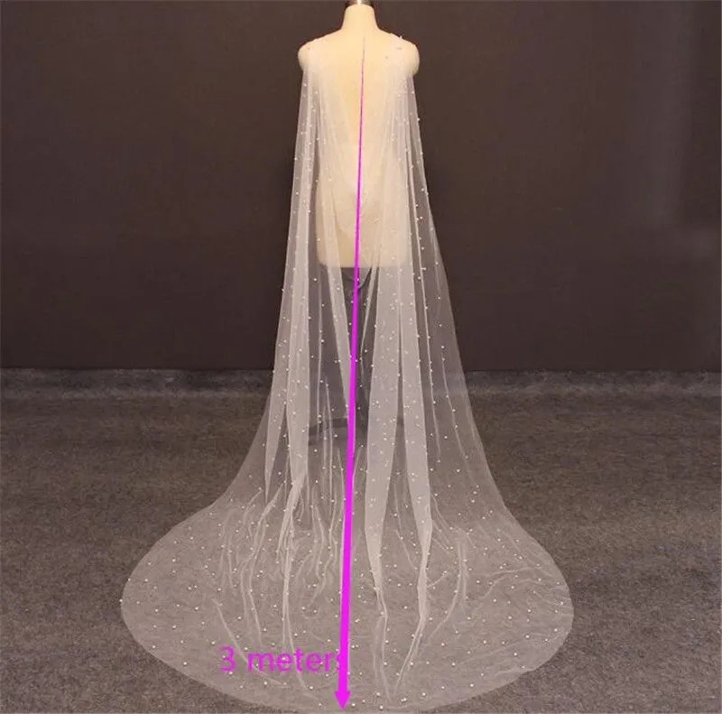 Pearl Adorned Wedding Shawl /Cape