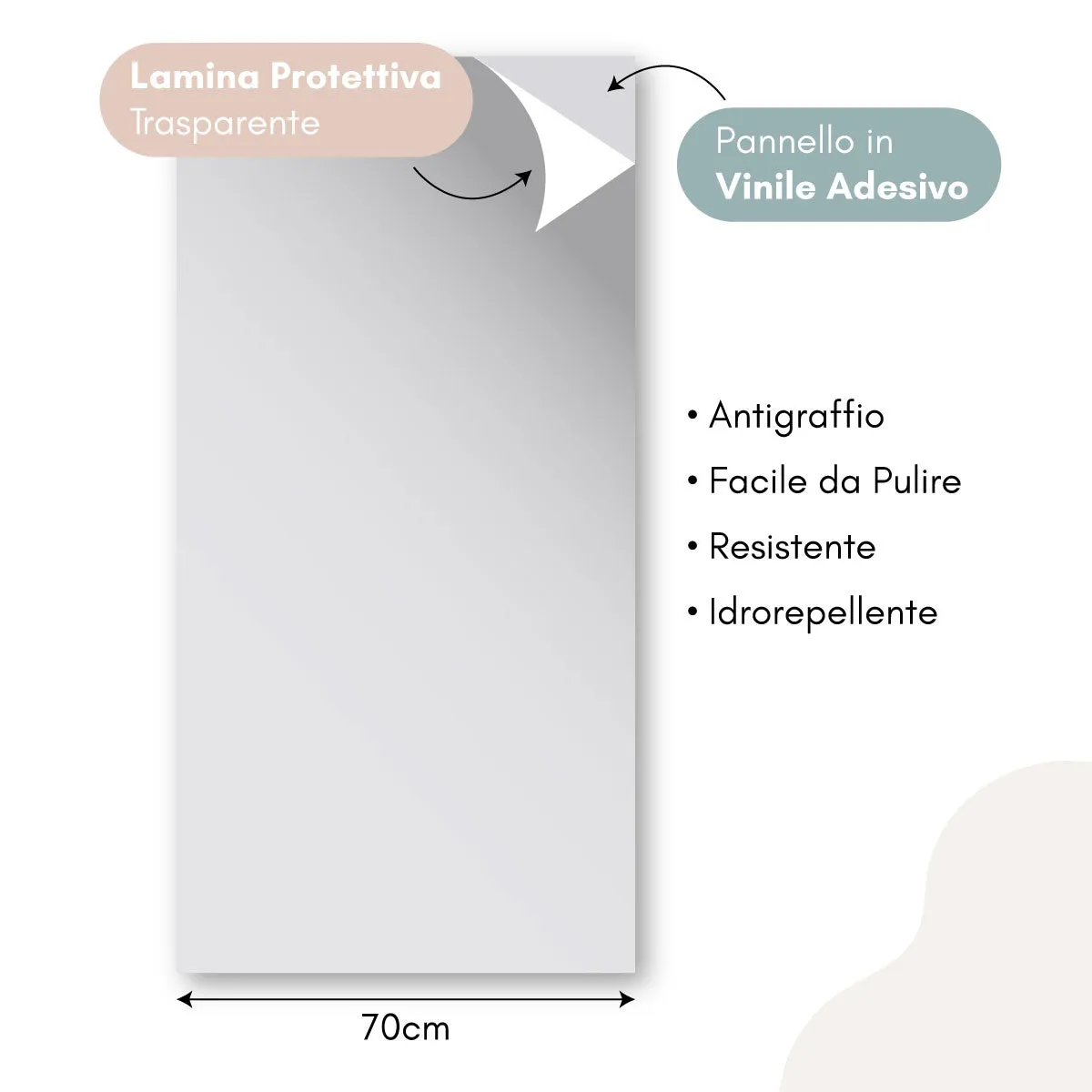 Pellicola Adesiva Top Cucina - Tinta Unita Grigio Cenere