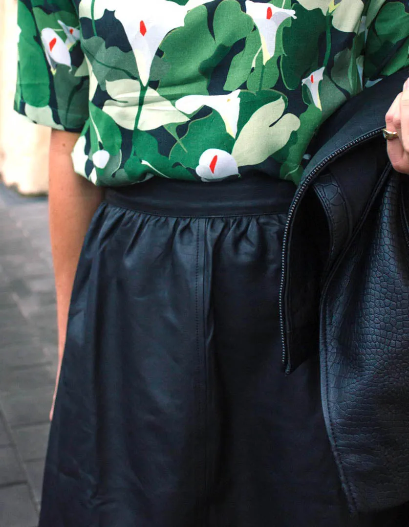 Phillipa skirt in Black leather