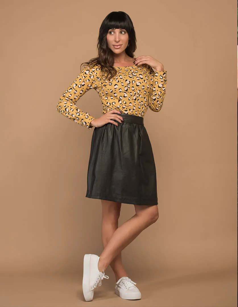 Phillipa skirt in Black leather
