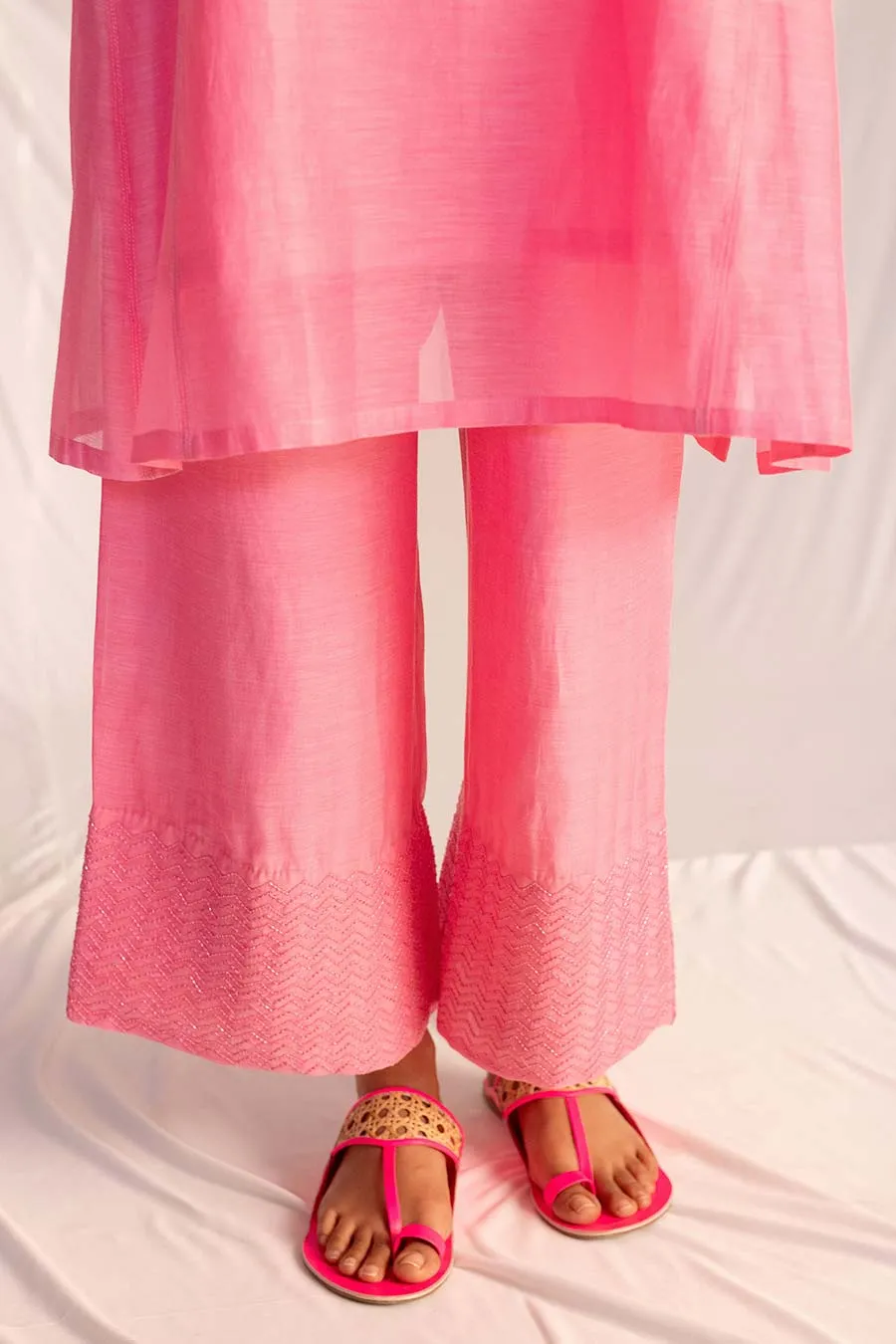 Pink Embellished Tunic & Pant Set