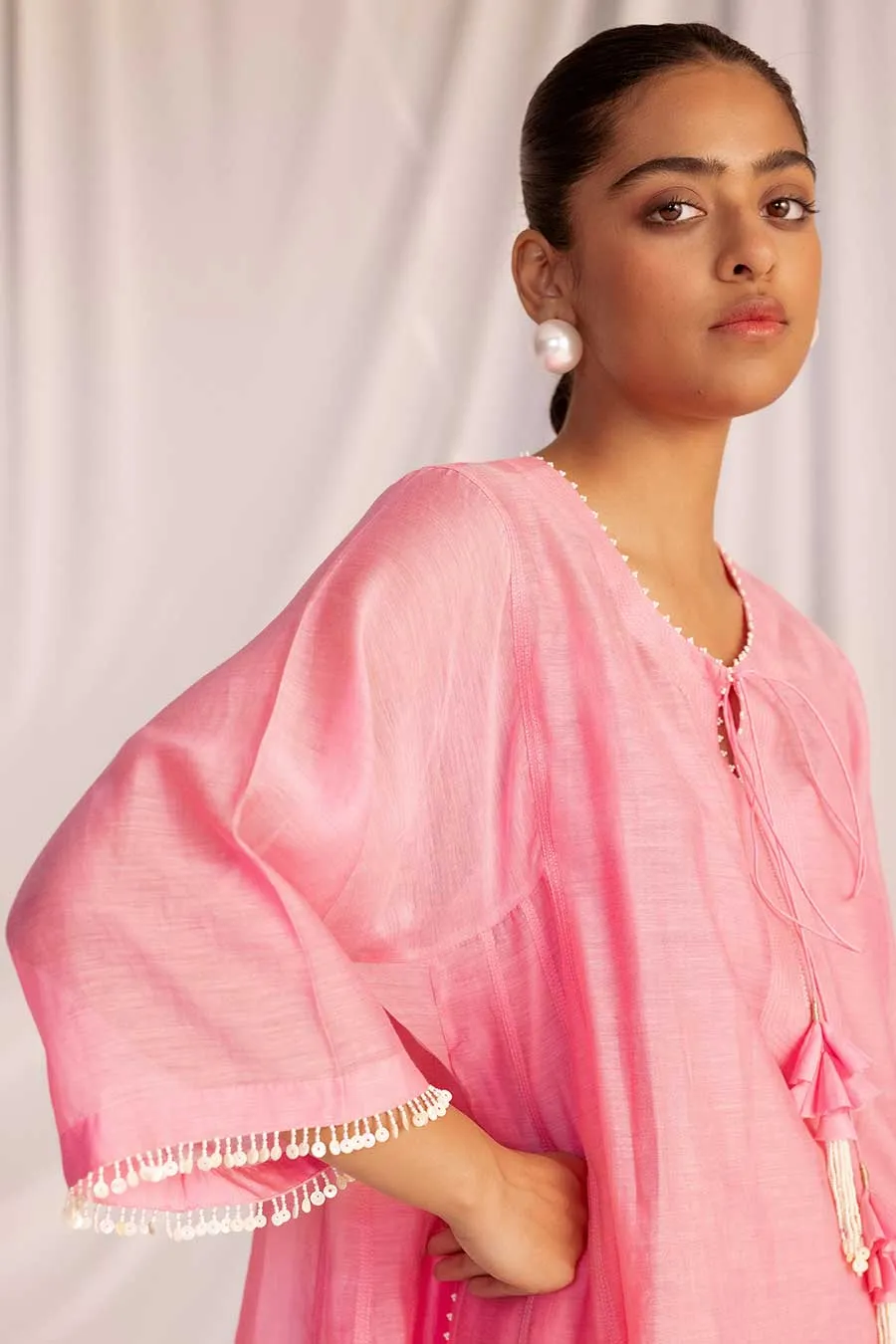 Pink Embellished Tunic & Pant Set