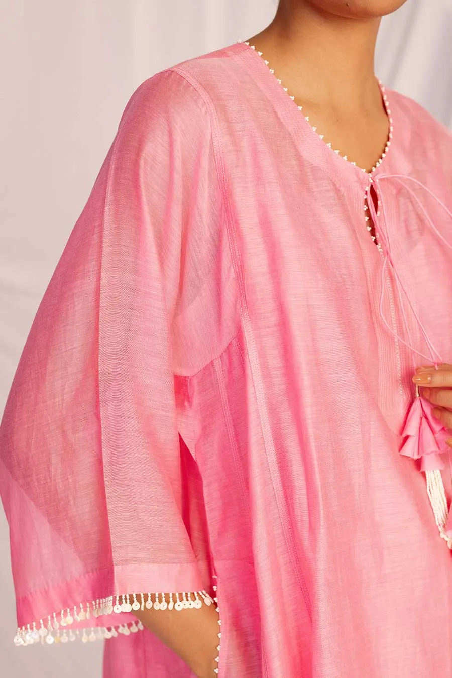 Pink Embellished Tunic & Pant Set