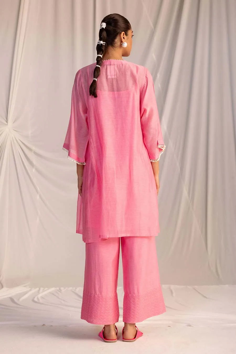 Pink Embellished Tunic & Pant Set