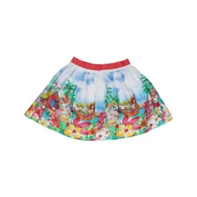 PINK LANDSCAPE FLARE SKIRT FOR GIRLS