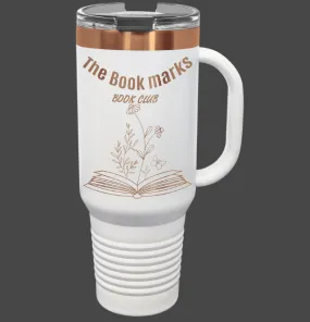 Polar Camel 40 oz. White/Rose Gold ION-Plated Travel Mug