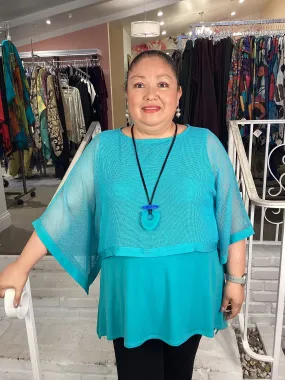 PONCHO LAYER TOP - JADE
