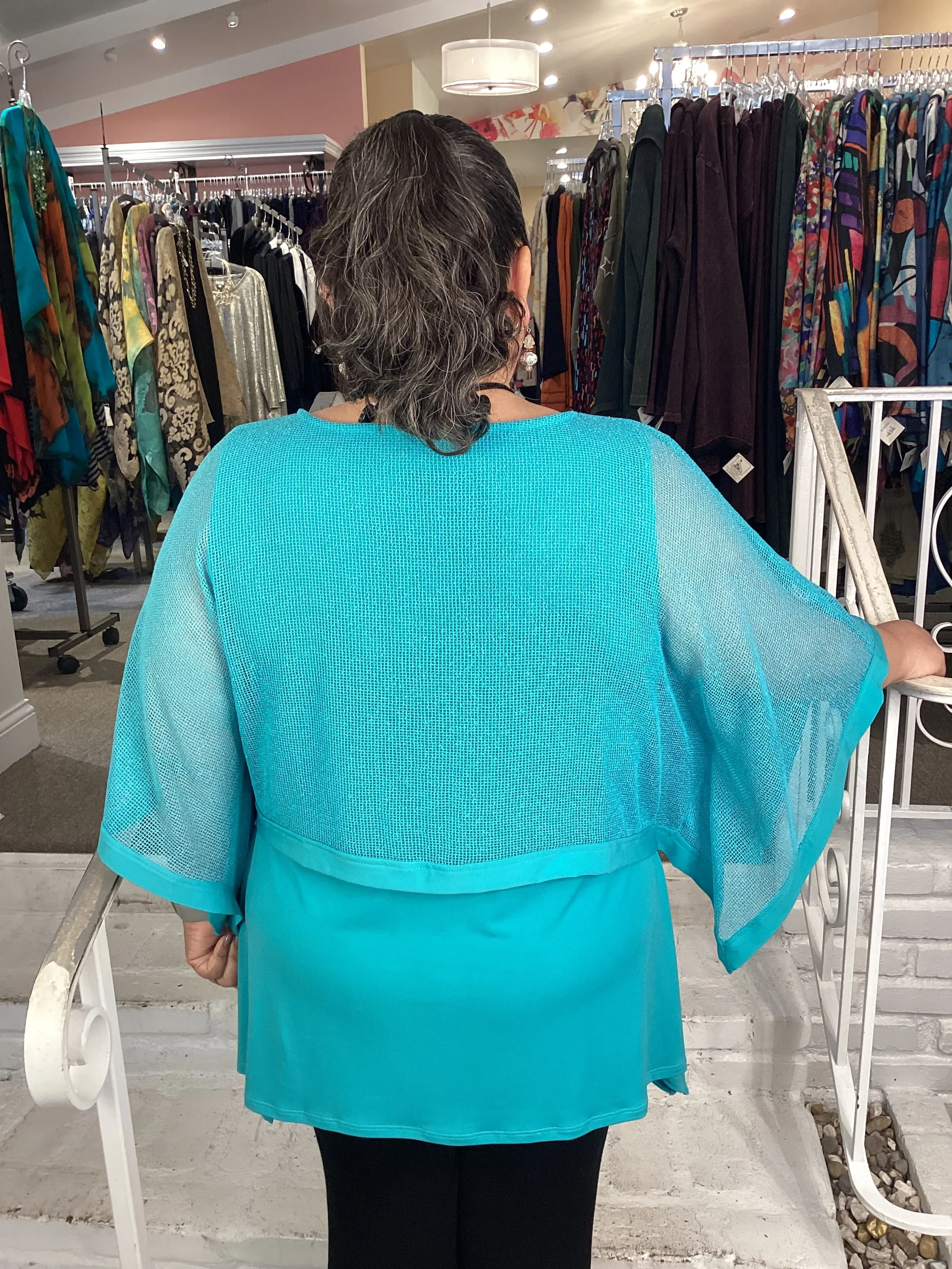 PONCHO LAYER TOP - JADE