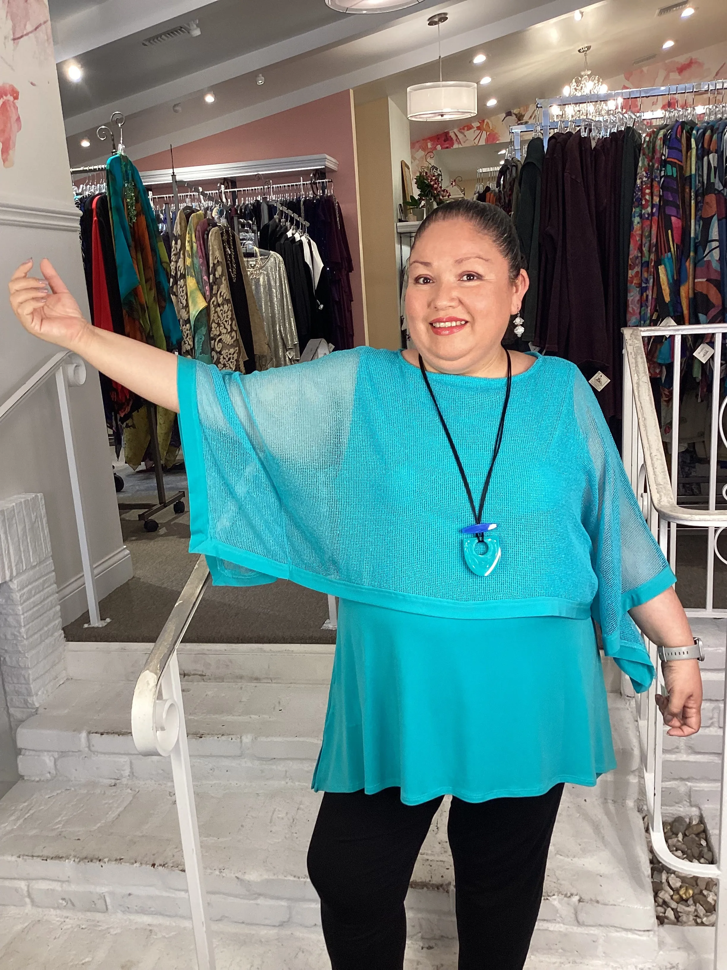 PONCHO LAYER TOP - JADE