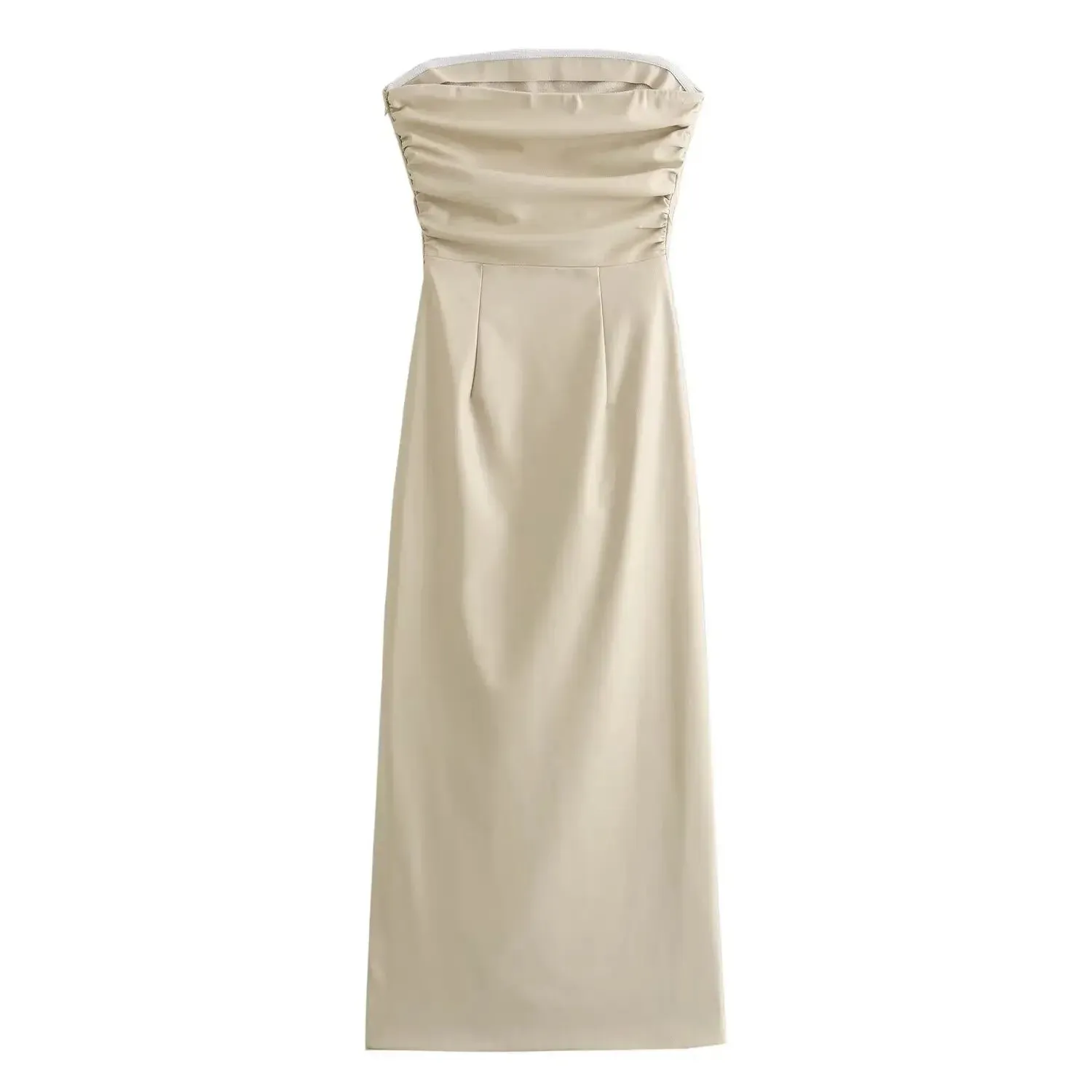 Pre Order:  Ruched Faux Leather Sleeveless Dress