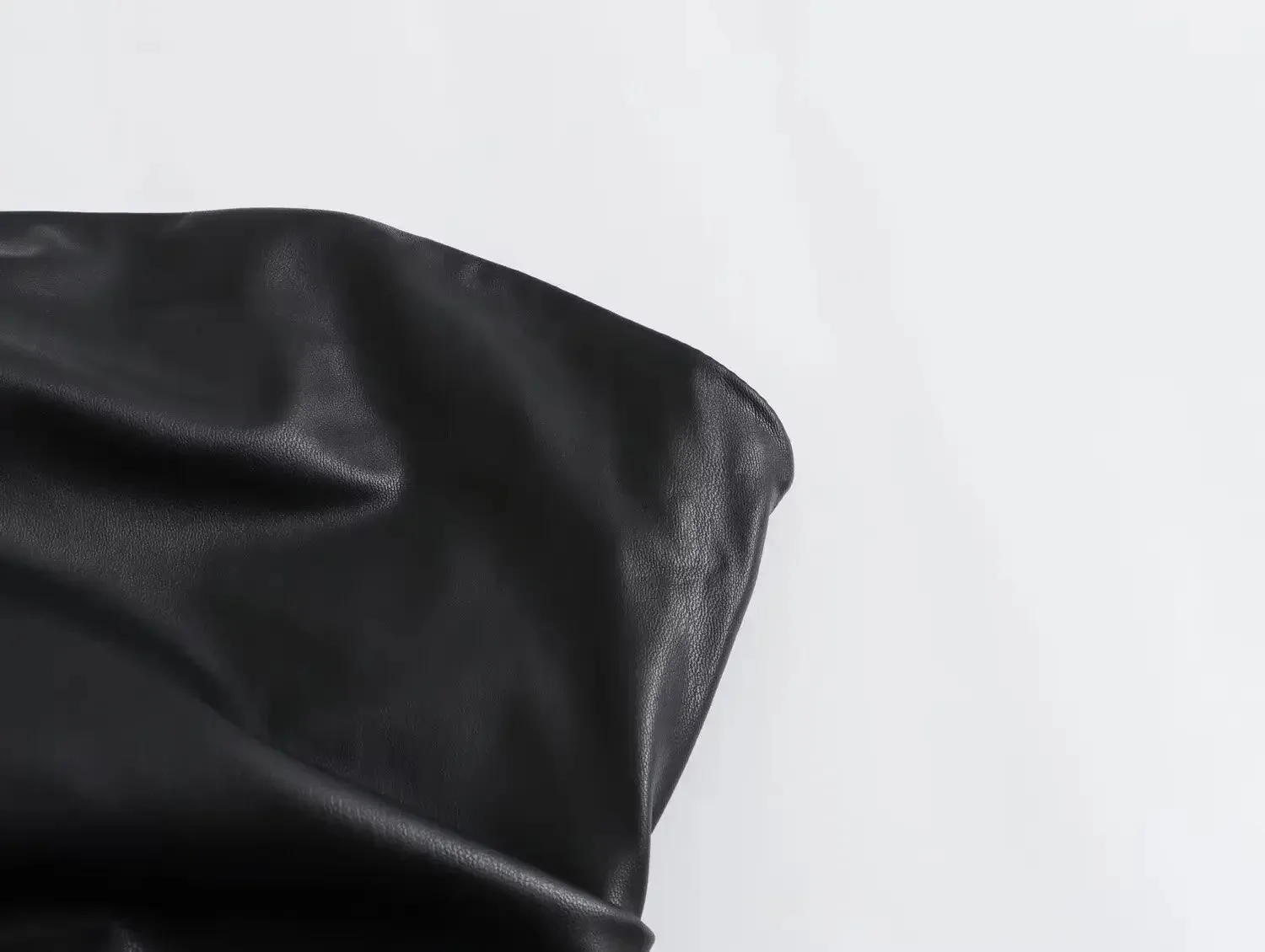 Pre Order:  Ruched Faux Leather Sleeveless Dress