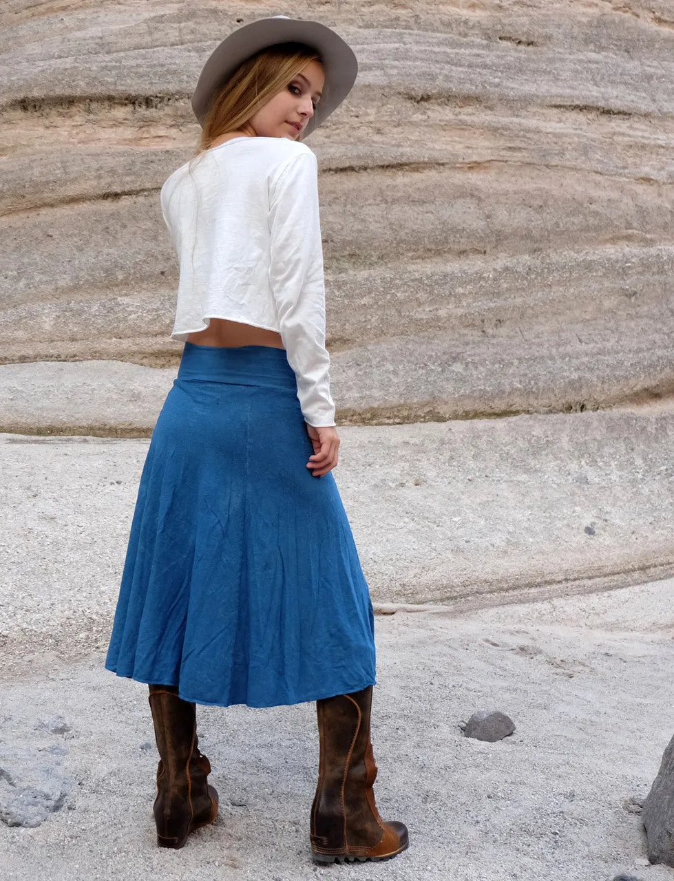 Princess Seam Below Knee Skirt