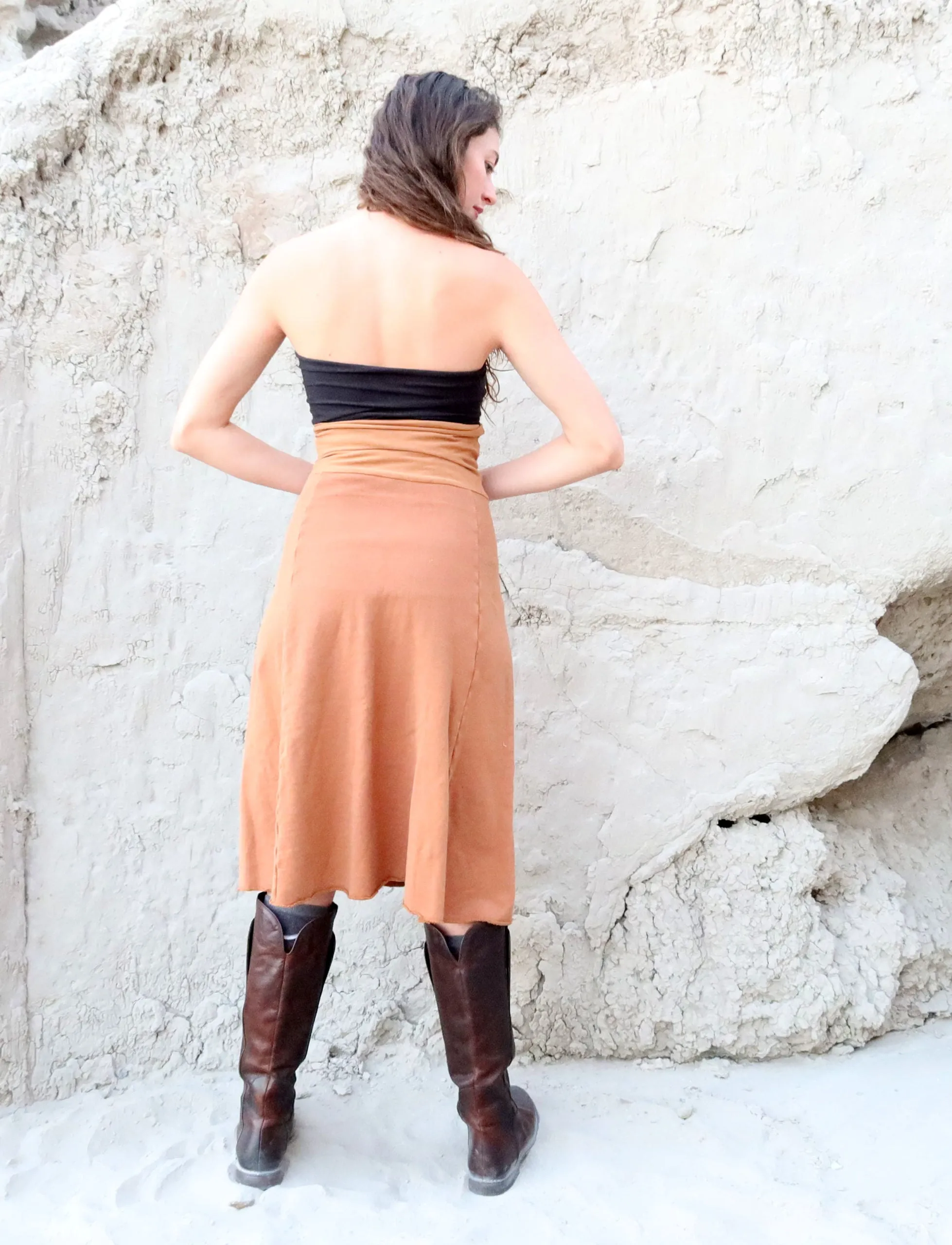 Princess Seam Below Knee Skirt