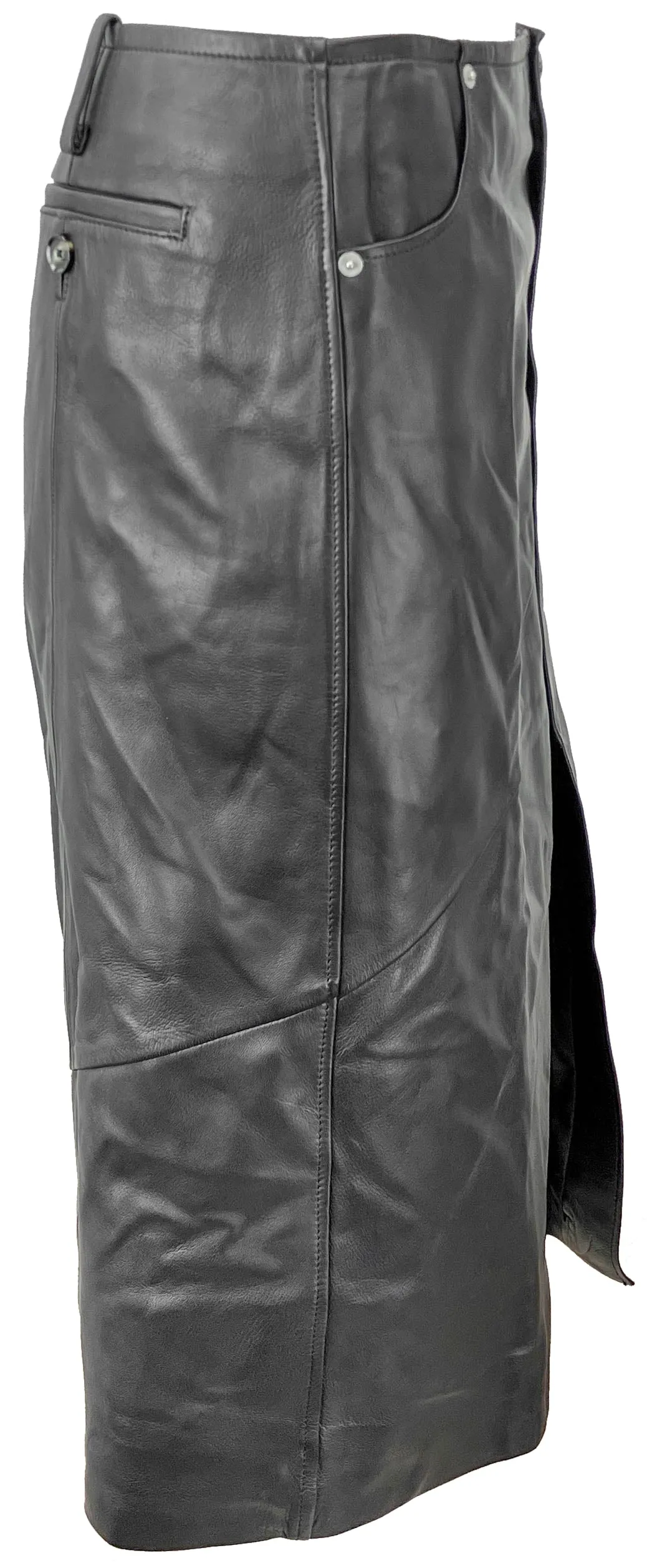 Proenza Schouler Asymmetric Leather Midi Skirt in Black