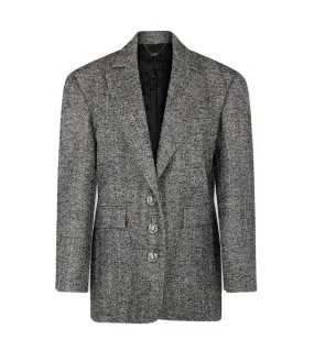 RABANNE Long Blazer in Herringbone Wool