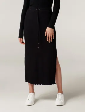 Rania Rib Drawcord Midi Skirt