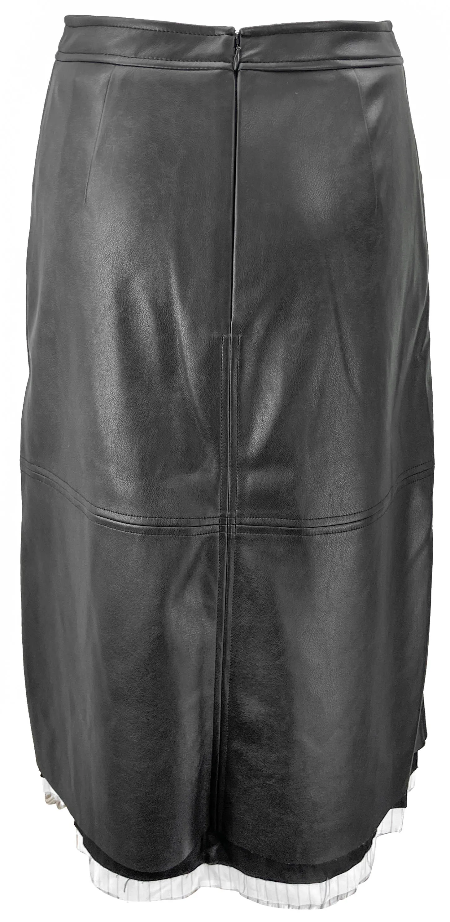 Raquel Allegra Faux Leather Midi Skirt in Black
