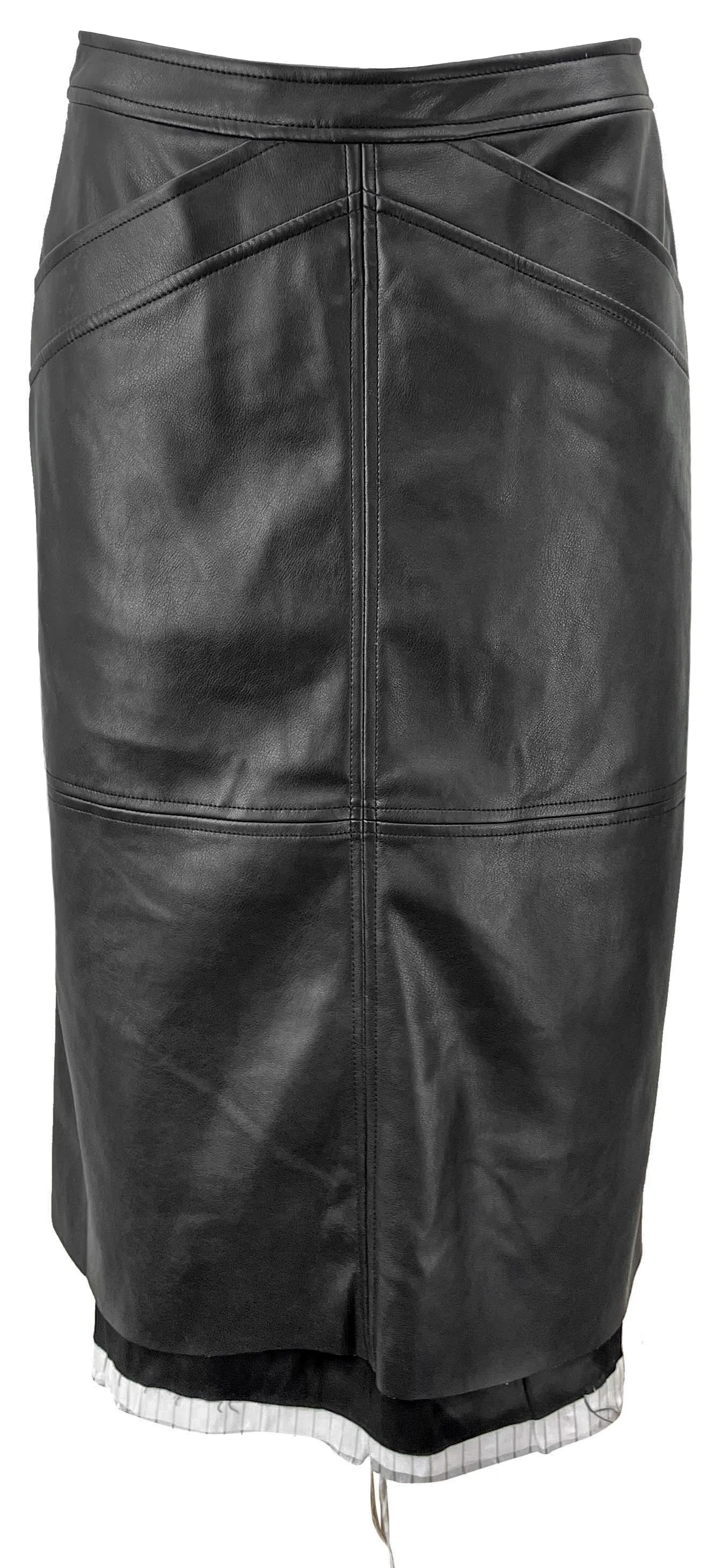 Raquel Allegra Faux Leather Midi Skirt in Black