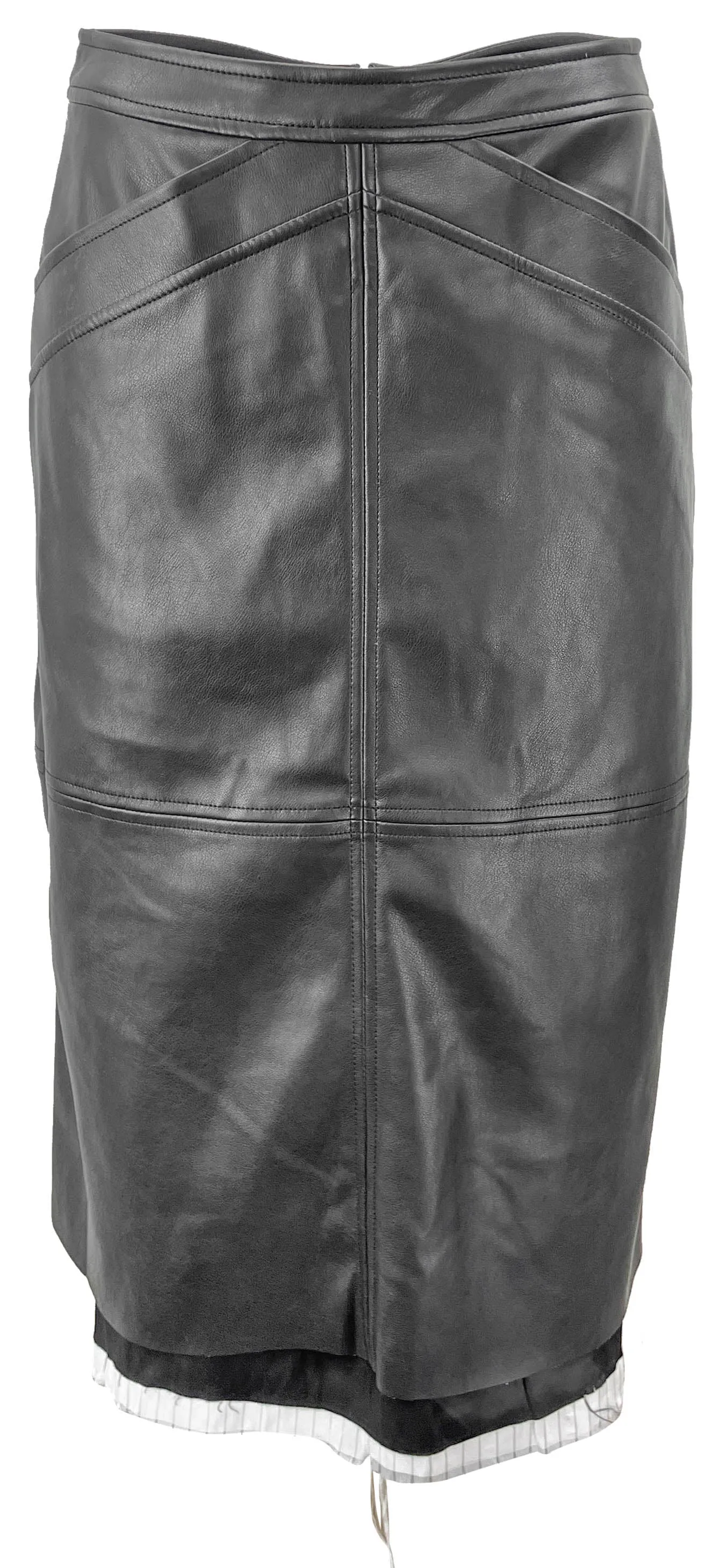 Raquel Allegra Faux Leather Midi Skirt in Black