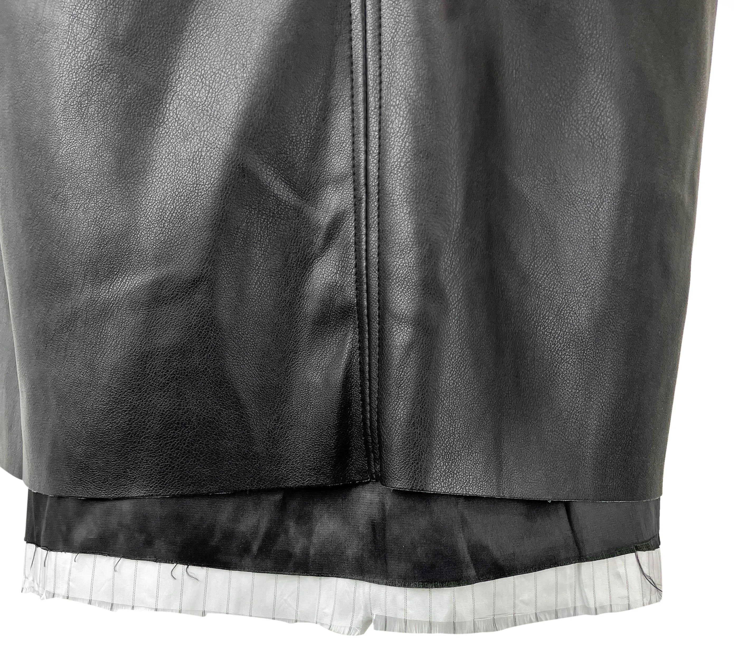 Raquel Allegra Faux Leather Midi Skirt in Black