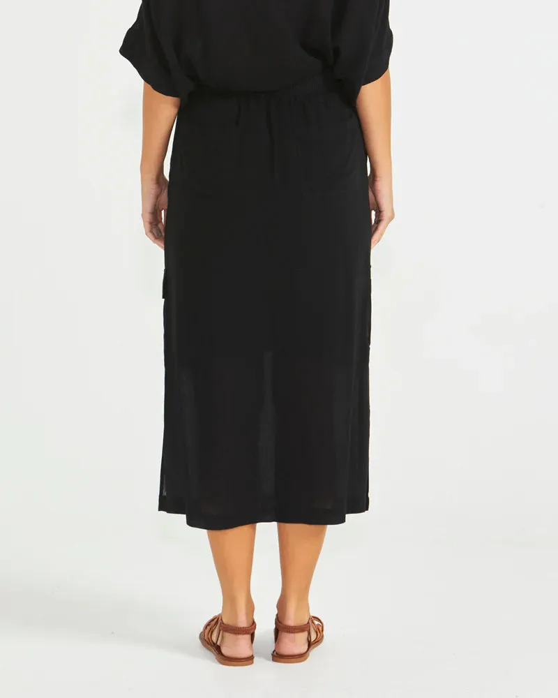 Raya Cargo Skirt - Black