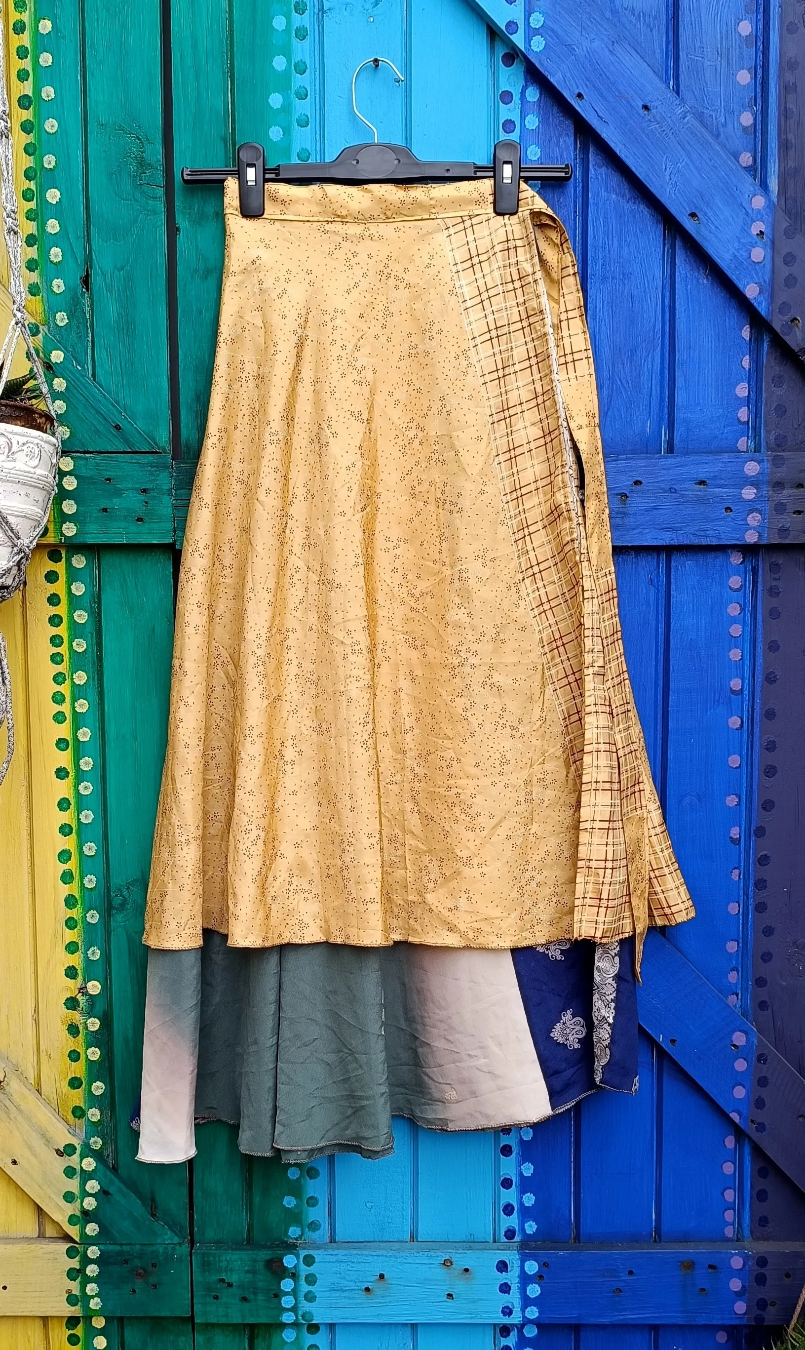 Recycled Upcycled Silk Poly Silk Wrap Skirts One Size