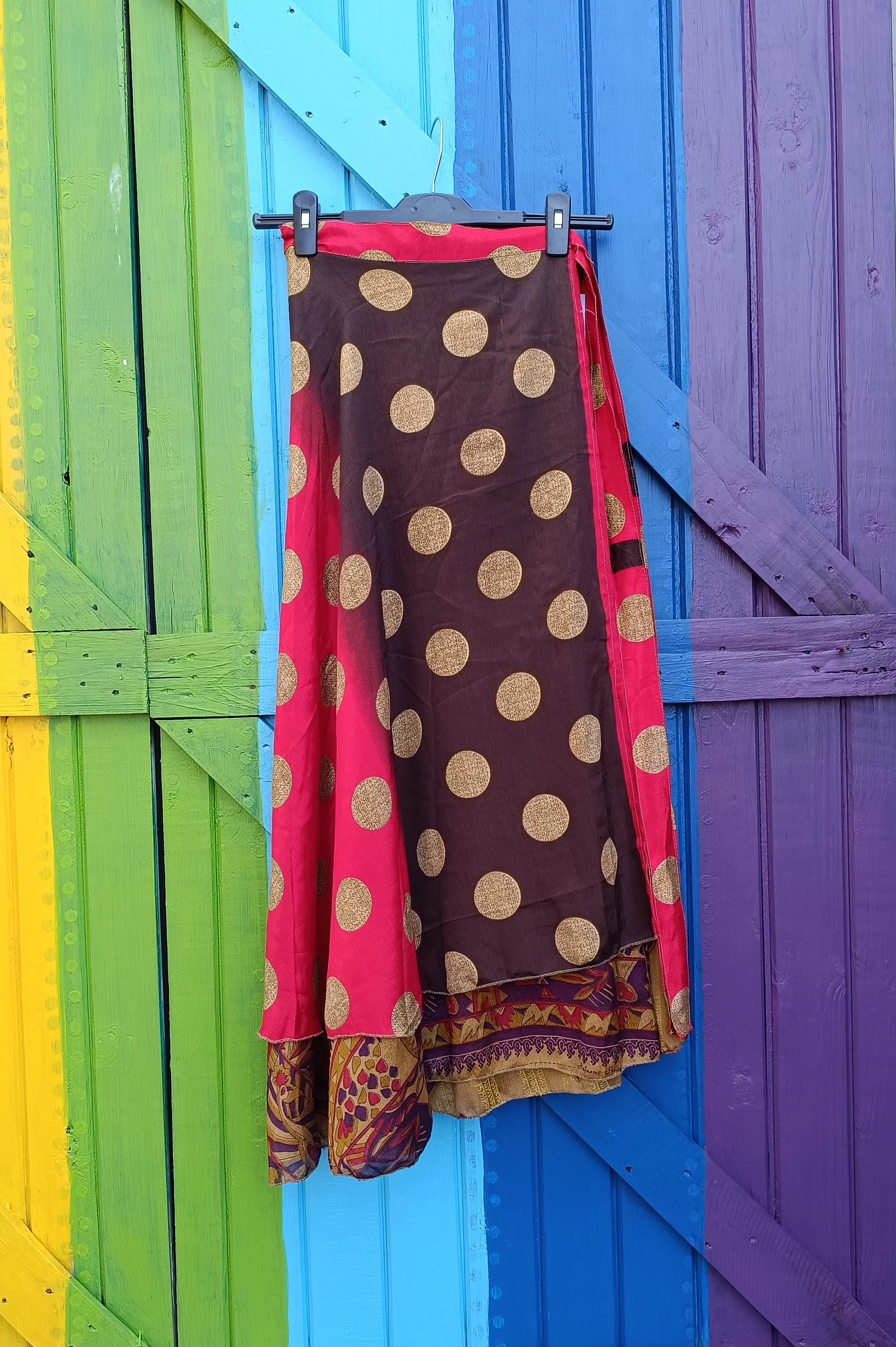 Recycled Upcycled Silk Poly Silk Wrap Skirts One Size