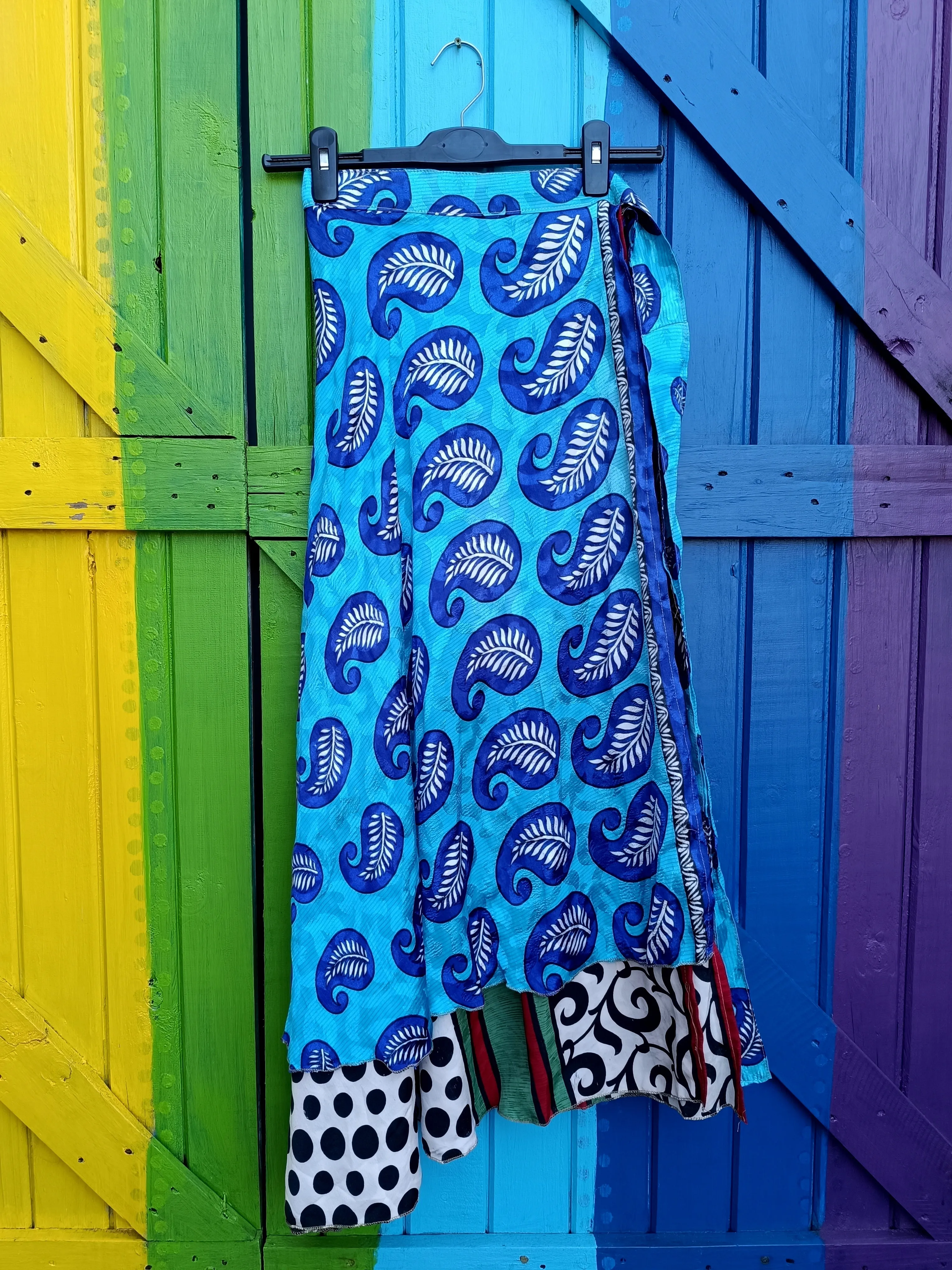 Recycled Upcycled Silk Poly Silk Wrap Skirts One Size