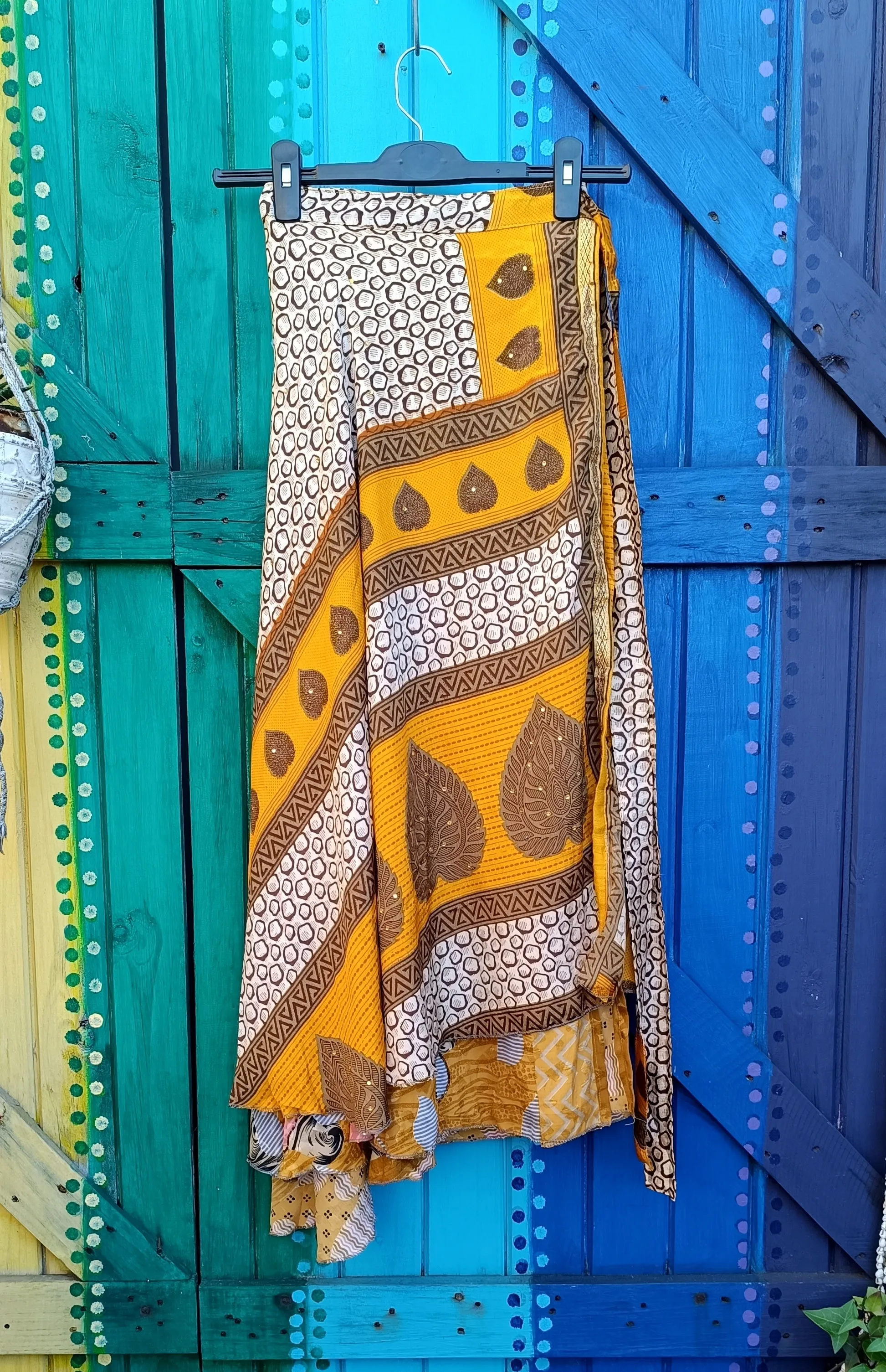 Recycled Upcycled Silk Poly Silk Wrap Skirts One Size