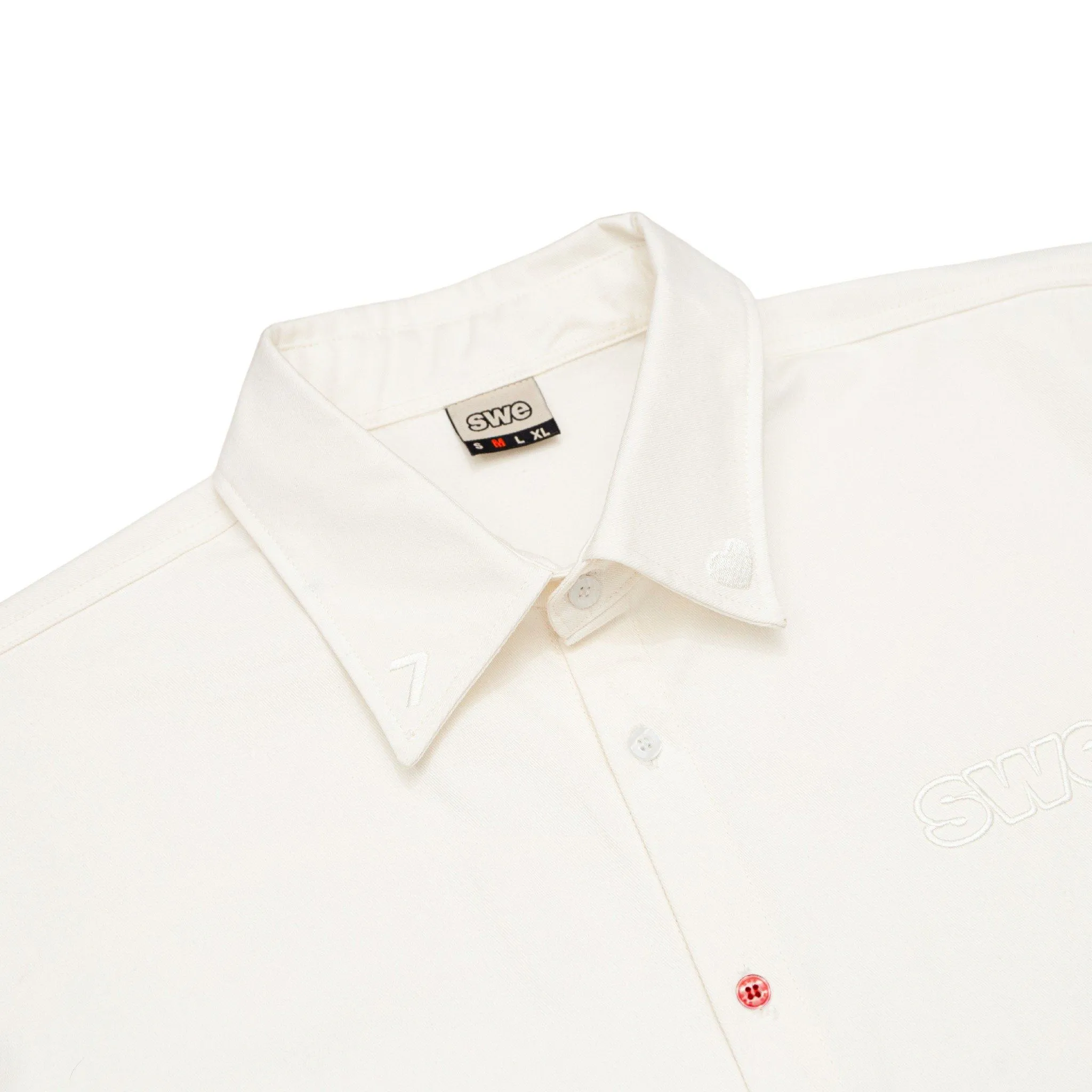 RED BUTTON SHIRT - OFF WHITE