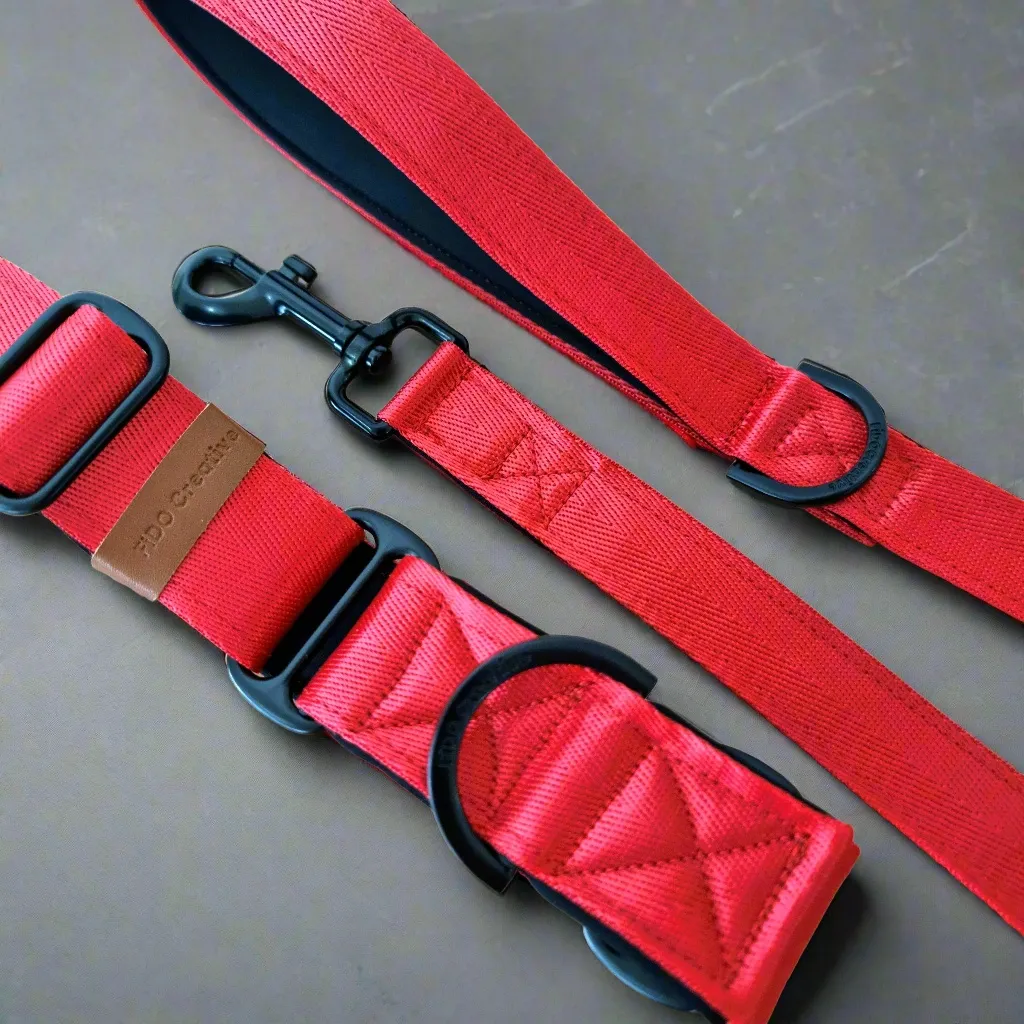 Red martingale collar - neoprene padded
