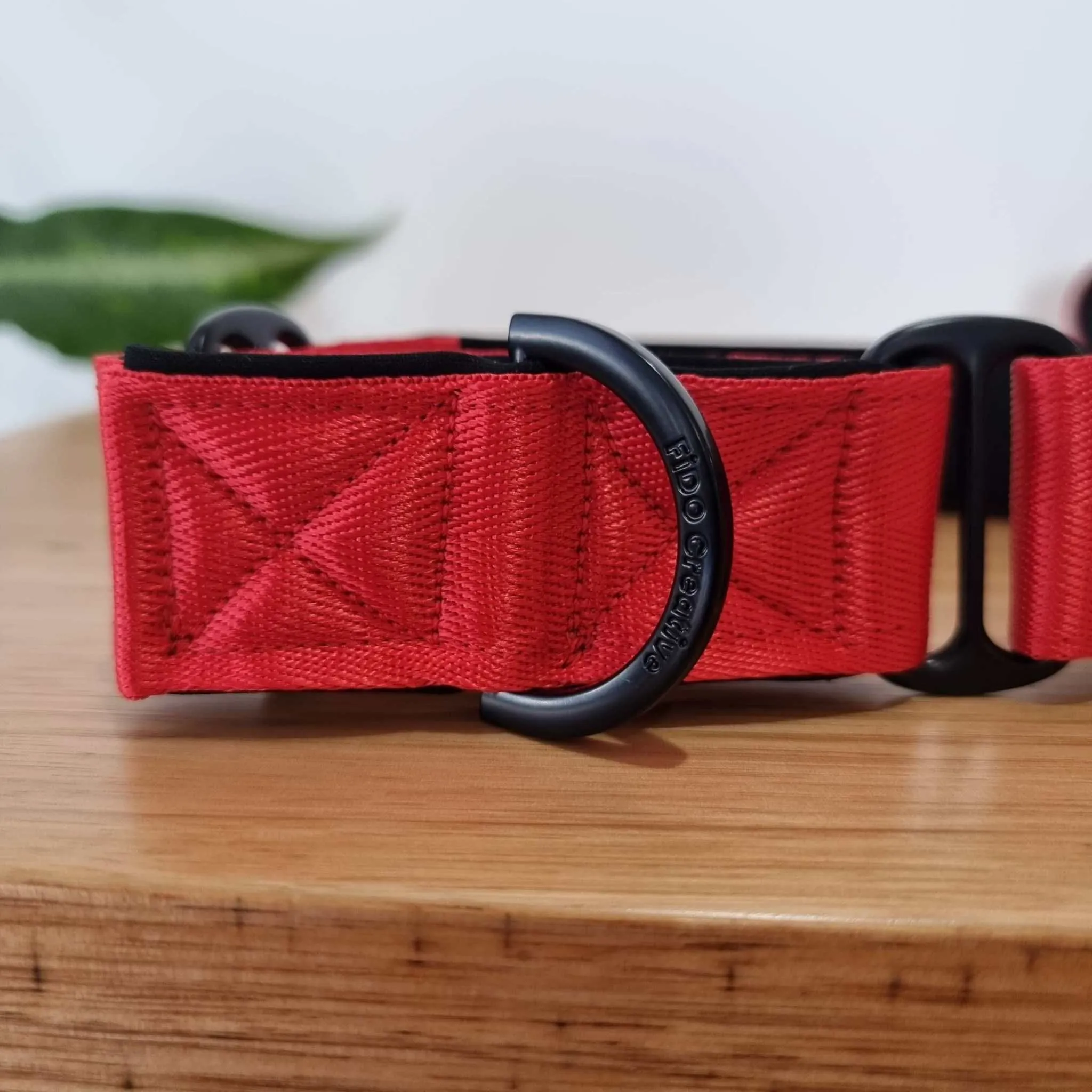 Red martingale collar - neoprene padded