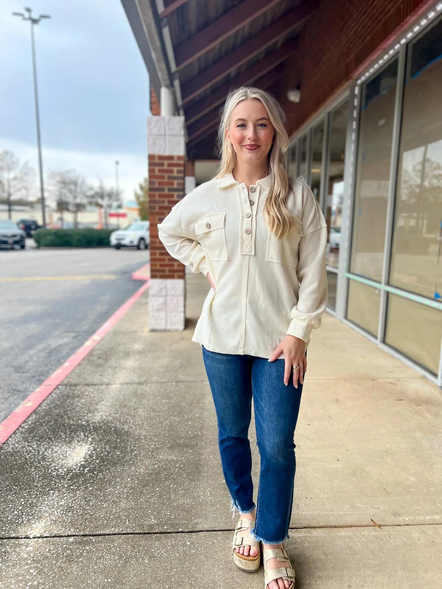 Remember It Well Cream Henley Knit Long Sleeve Top