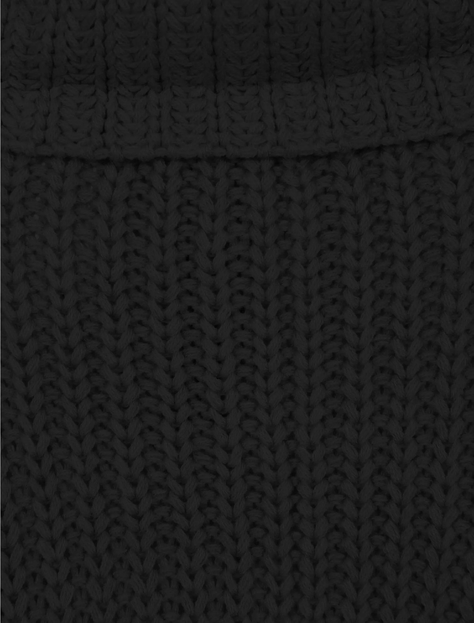 Royal Cowl Neck Cable Knit Poncho in Black - Tokyo Laundry