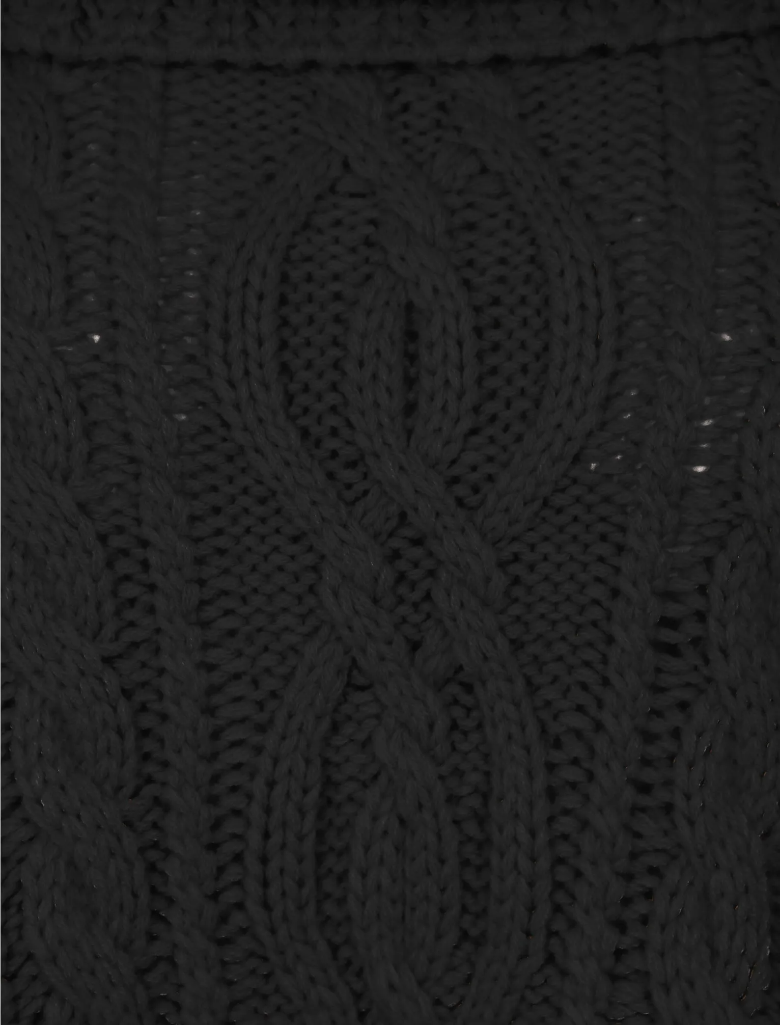 Royal Cowl Neck Cable Knit Poncho in Black - Tokyo Laundry