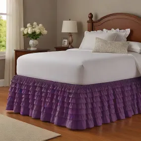 Ruffle Bed Skirt 1Pc Egyptian Cotton 1000TC Plum