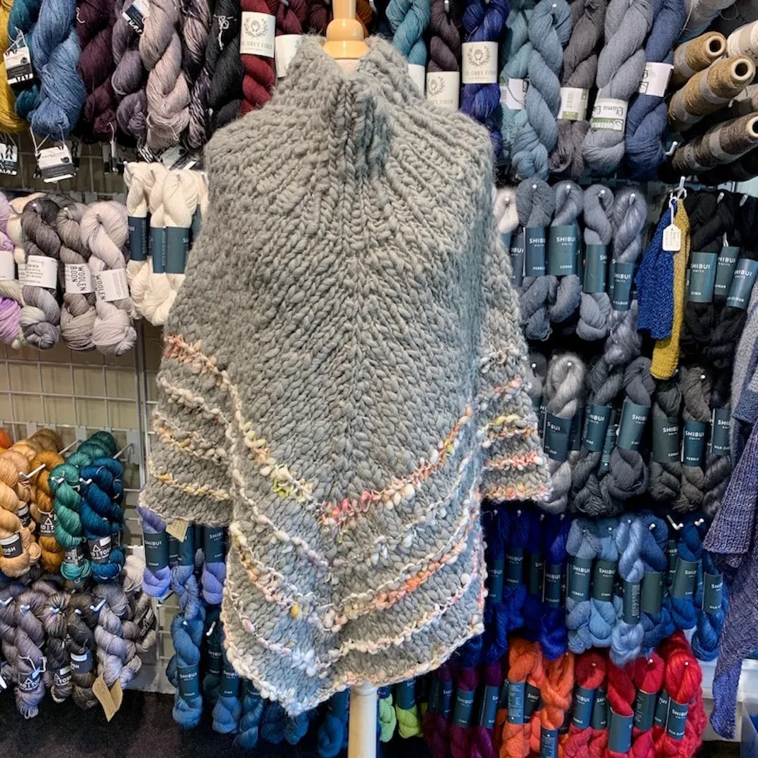 Rustic Handspun Poncho Knitting Kit | Knit Collage Sister, Cast Away & Knitting Pattern
