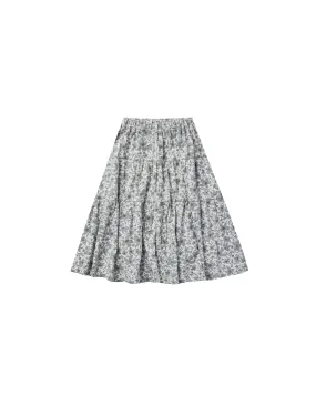 Rylee   Cru Tiered Midi Skirt | Georgia Blue Floral