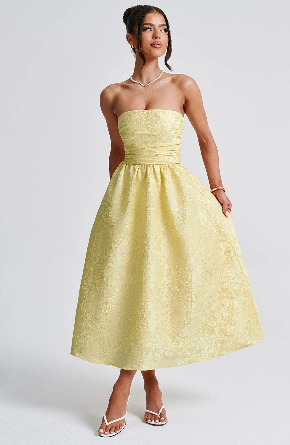 Saoirse Midi Dress - Lemon