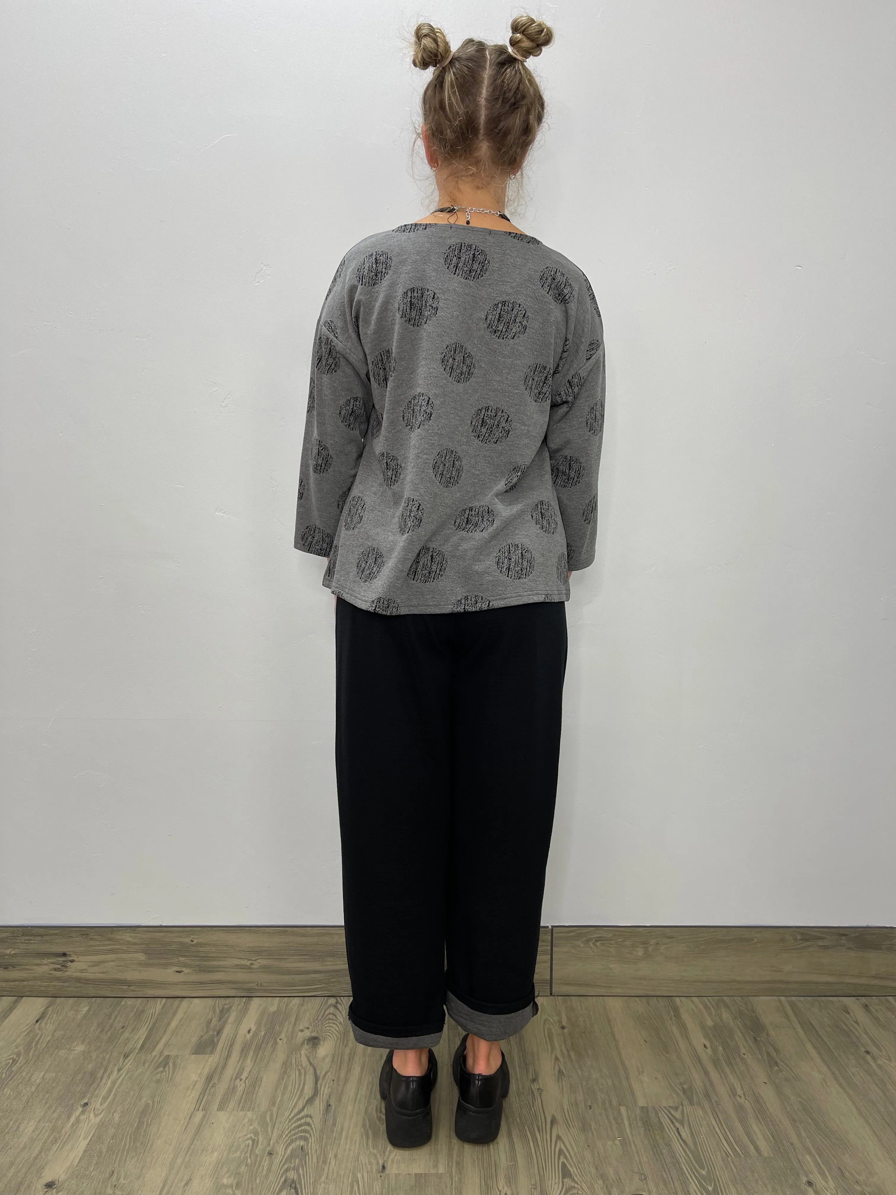 Scribble Dot Contrast Tunic with Pocket