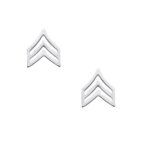 Sergeant Chevron Collar Insignia | Small | Gold or Silver