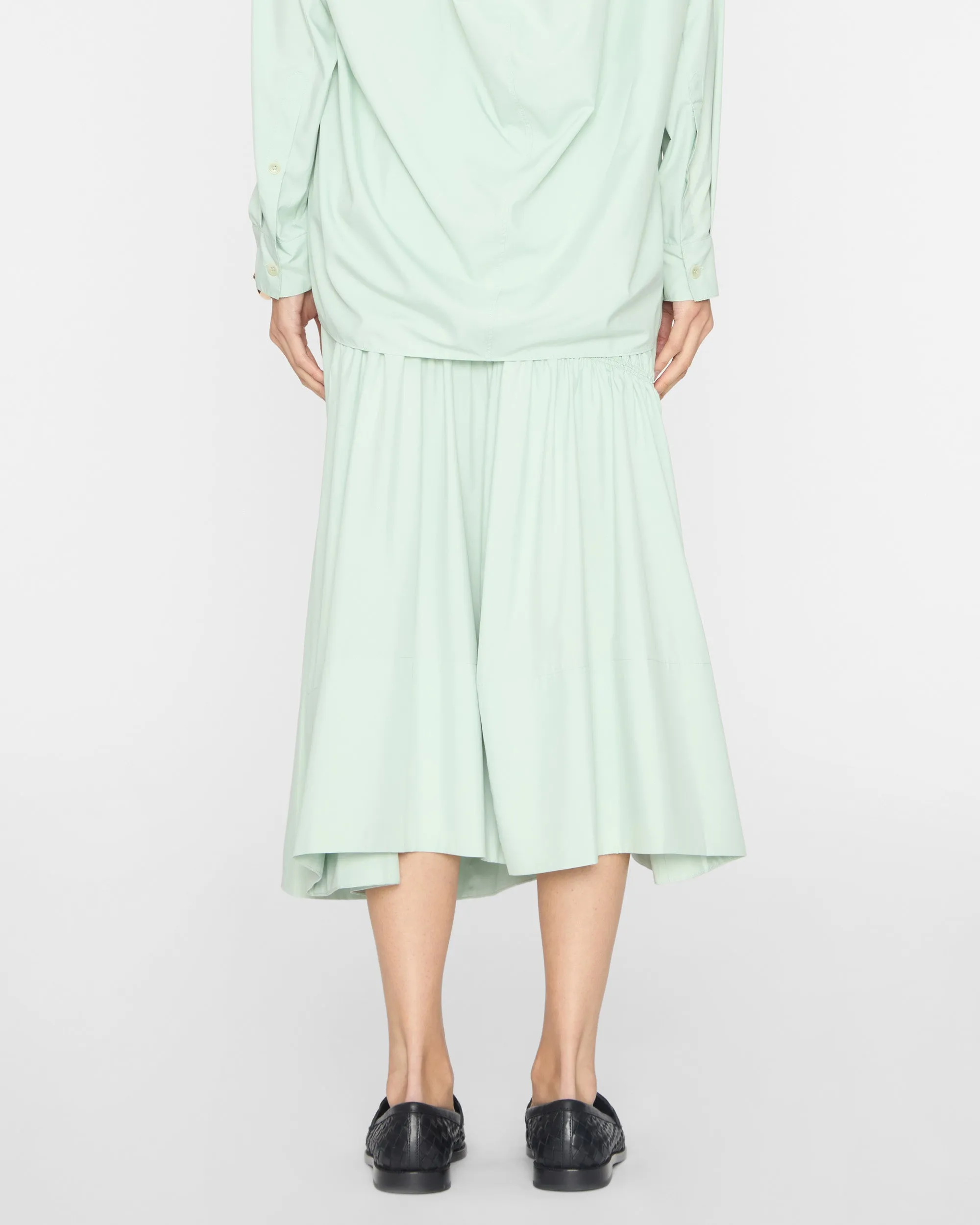 Shirred Nylon Paneled Skirt